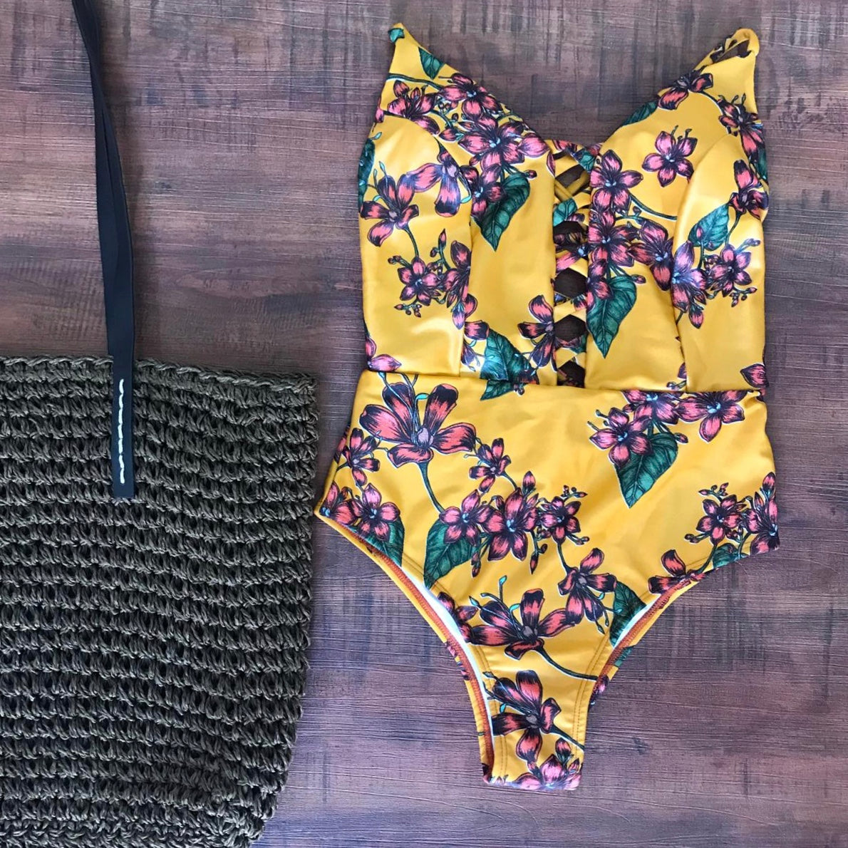 Bodysuit Yellow Floral